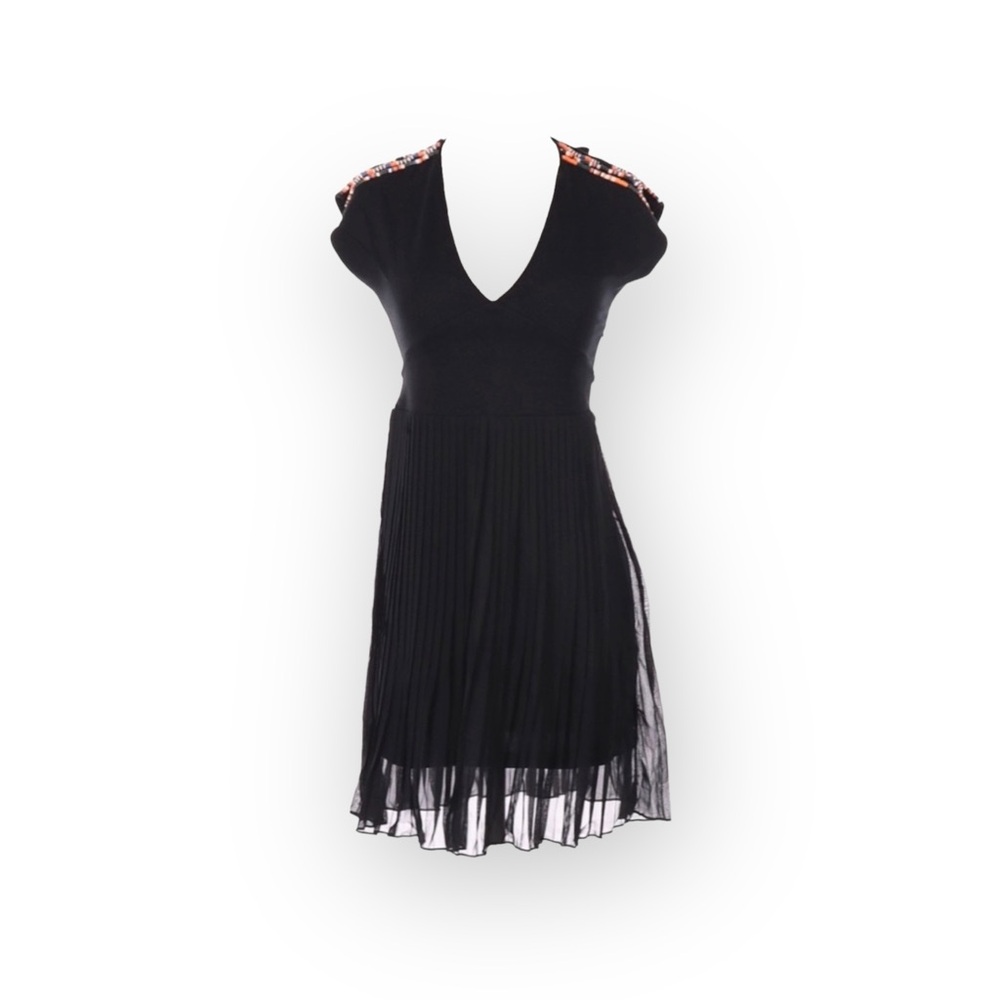new French Connection 𖦹 Beaded Double Plunging V Neck Mini Dress 𖦹 Black 𖦹 8 - Picture 6 of 17